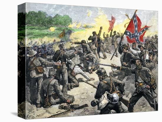 Confederate Louisiana Brigade Throwing Stones at Advancing Federal Army of the Potomac, c.1862-null-Premier Image Canvas