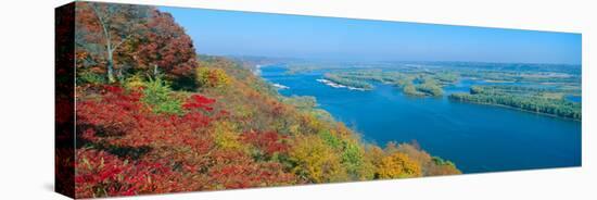 Confluence of Mississippi and Wisconsin Rivers, Iowa-null-Stretched Canvas