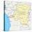 Congo Democratic Republic Political Map-Peter Hermes Furian-Stretched Canvas