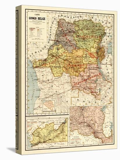 Congo - Panoramic Map-Lantern Press-Stretched Canvas