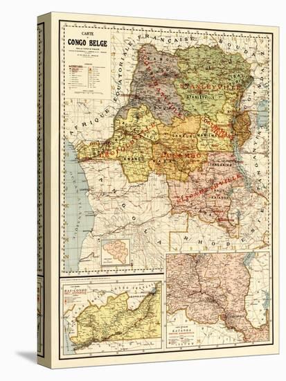 Congo - Panoramic Map-Lantern Press-Stretched Canvas