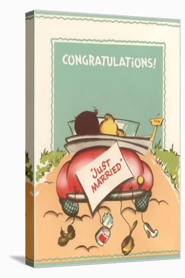 Congratulations, Just Married, Back of Car-null-Stretched Canvas