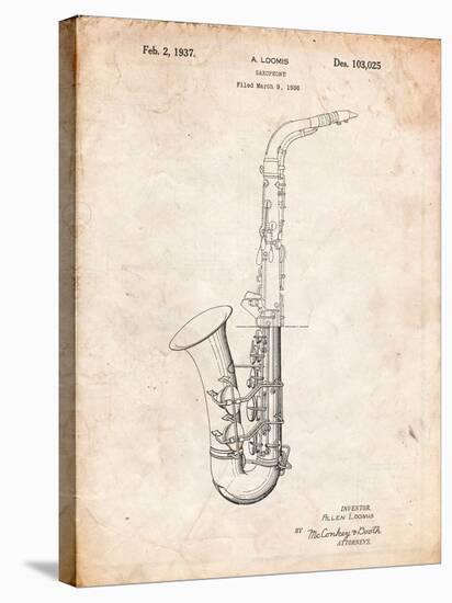 Conn a Melody Saxophone Patent-Cole Borders-Stretched Canvas