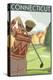 Connecticut - Golfing Scene-Lantern Press-Stretched Canvas