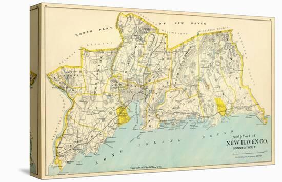 Connecticut: New Haven County South, c.1893-null-Stretched Canvas