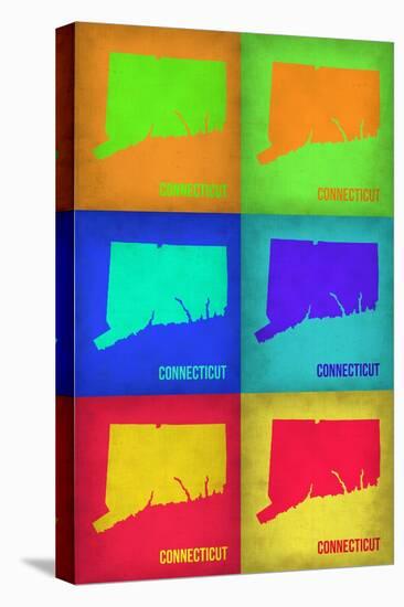 Connecticut Pop Art Map 1-NaxArt-Stretched Canvas