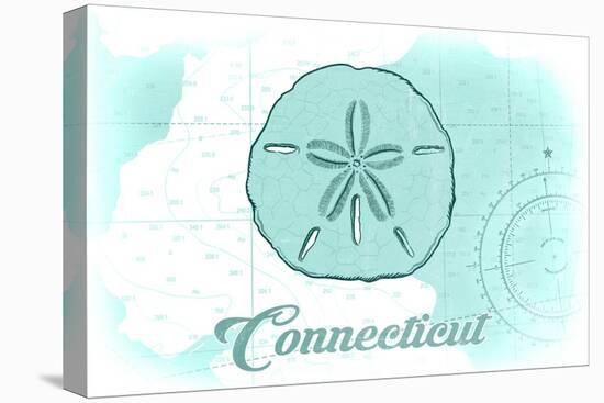 Connecticut - Sand Dollar - Teal - Coastal Icon-Lantern Press-Stretched Canvas