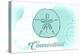 Connecticut - Sand Dollar - Teal - Coastal Icon-Lantern Press-Stretched Canvas