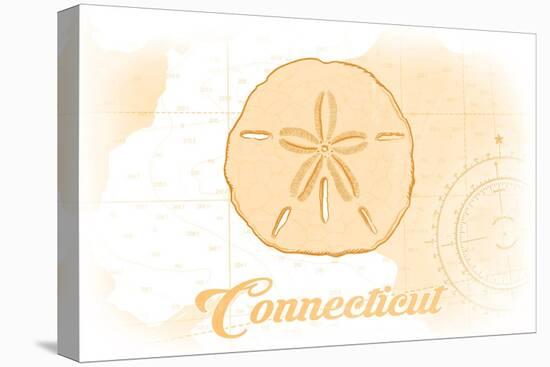 Connecticut - Sand Dollar - Yellow - Coastal Icon-Lantern Press-Stretched Canvas