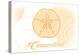 Connecticut - Sand Dollar - Yellow - Coastal Icon-Lantern Press-Stretched Canvas