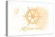 Connecticut - Ship Wheel - Yellow - Coastal Icon-Lantern Press-Stretched Canvas