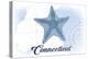 Connecticut - Starfish - Blue - Coastal Icon-Lantern Press-Stretched Canvas