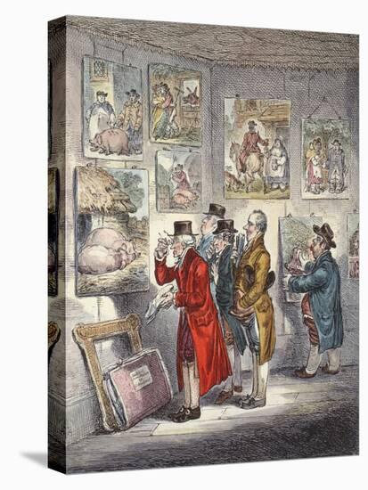 Connoisseurs Examining a Collection of George Morland's Paintings-James Gillray-Premier Image Canvas