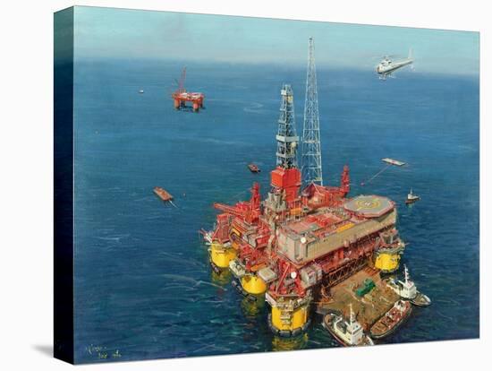 Conoco's- Mating- Hutton Tension Leg Platform 1984-Terence Cuneo-Premier Image Canvas