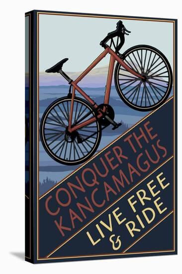 Conquer the Kancamagus, New Hampshire - Mountain Bike-Lantern Press-Stretched Canvas