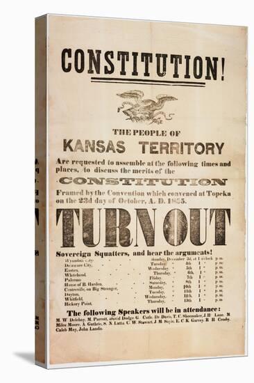 Constitution! the People of the Kansas Territory are Requested to Assemble..., Printed by E. C.…-null-Premier Image Canvas