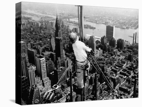 Construction for the Empire State Building's New 217 Foot Multiple Television Tower-null-Premier Image Canvas