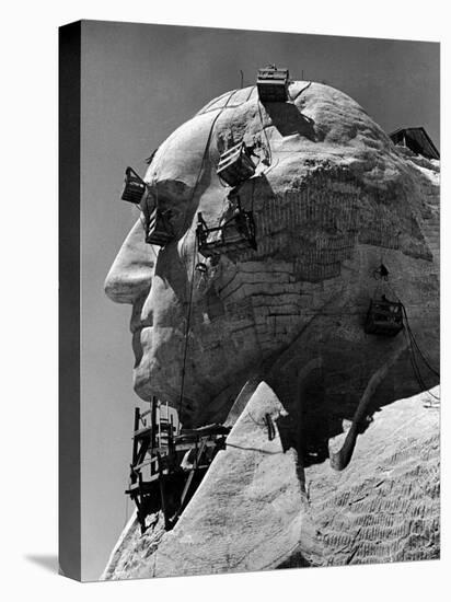 Construction of George Washington Section of Mt. Rushmore Monument-Alfred Eisenstaedt-Premier Image Canvas