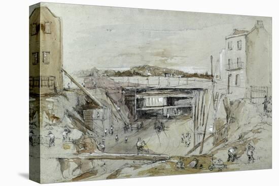 Construction of the London and Birmingham Railway, C.1835 (Pencil with Wash, and Chalk Highlights O-John Cooke Bourne-Premier Image Canvas