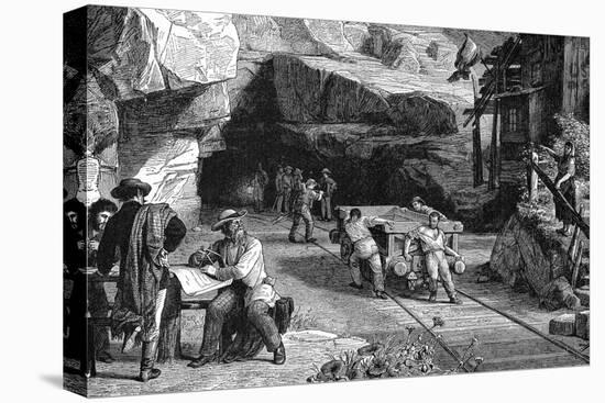 Construction of the St Gotthard Tunnel Beneath the Alps, 1880-null-Premier Image Canvas