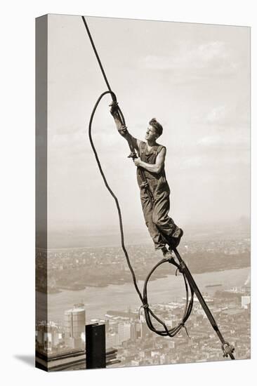 Construction Worker, Empire State Building, New York City, C.1930-Lewis Wickes Hine-Premier Image Canvas