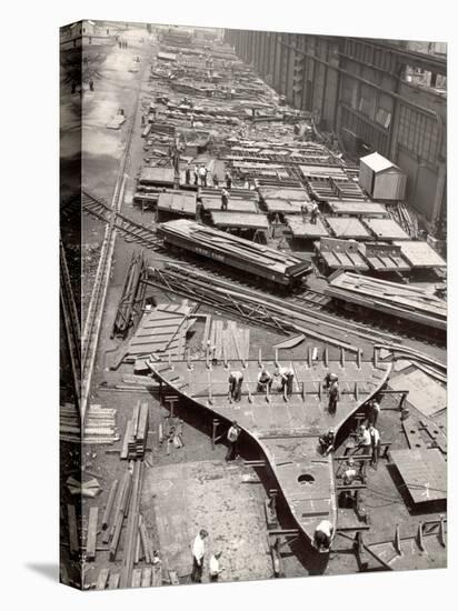 Construction Yard of Bethlehem Ship Building Corp. Where Frames and Bulkheads are Preassembled-Margaret Bourke-White-Premier Image Canvas