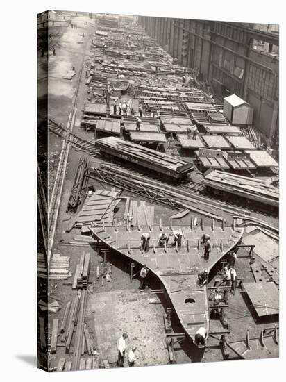 Construction Yard of Bethlehem Ship Building Corp. Where Frames and Bulkheads are Preassembled-Margaret Bourke-White-Premier Image Canvas