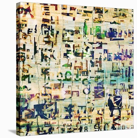 Contemporary Collage Newspaper-null-Stretched Canvas