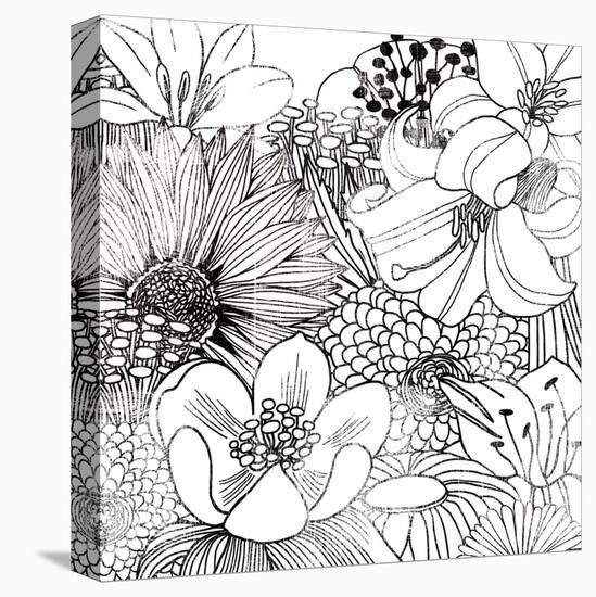 Contemporary Garden II Black and White-Michael Mullan-Stretched Canvas