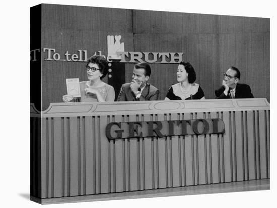 Contestants on TV Quiz Show "To Tell the Truth"-Peter Stackpole-Premier Image Canvas