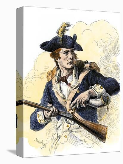 Continental Soldier Loading His Musket, American Revolution-null-Premier Image Canvas