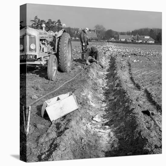 Contractors Setting Explosives in a Trench in Firbeck, Near Rotherham, 1962-Michael Walters-Premier Image Canvas