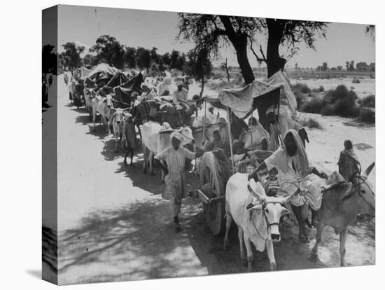 Convoy of Muslims Migrating from the Sikh State of Faridkot after the Division of India-Margaret Bourke-White-Premier Image Canvas