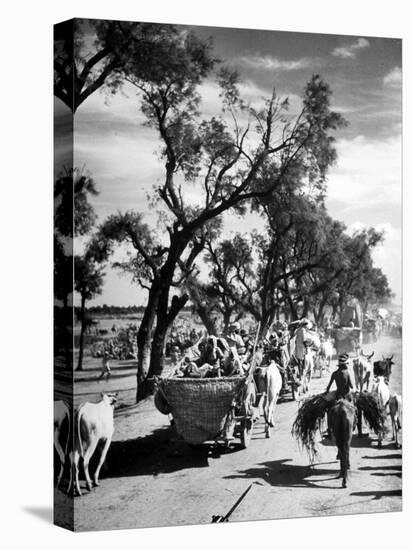 Convoy of Sikhs Migrating to East Punjab After the Division of India-Margaret Bourke-White-Premier Image Canvas