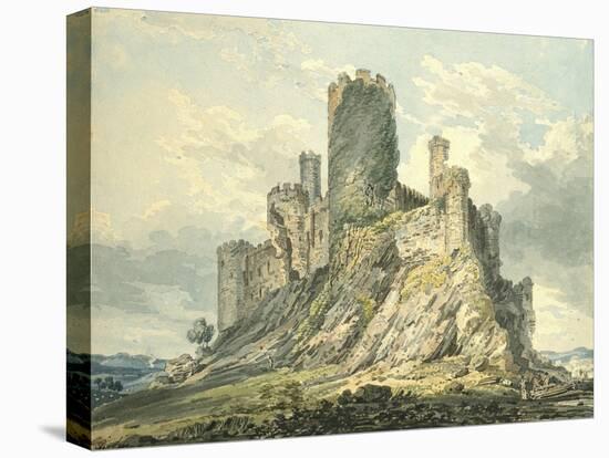Conway Castle, C.1793 (Watercolour, Touched with the Reed Pen, over Indications in Graphite)-Thomas Girtin-Premier Image Canvas