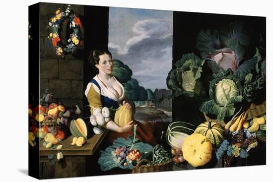 Cookmaid with Still Life of Vegetables and Fruit-Sir Nathaniel Bacon-Premier Image Canvas