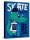 Cool, Cute Monster Crocodiles Character. Skate, Skateboard-braingraph-Stretched Canvas