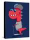 Cool Dinosaur Character Design-braingraph-Stretched Canvas