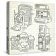 Cool Hand Drawn Old Camera Set, All Time Legends-Alisa Foytik-Stretched Canvas