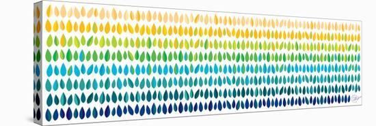 Cool Leaves - Blue and Green-Dominique Vari-Stretched Canvas