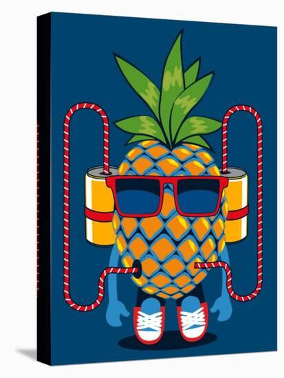 Cool Pineapple Character Vector Design-braingraph-Stretched Canvas