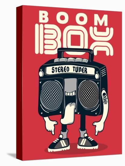 Cool Radio Character Vector Design for Tee-braingraph-Stretched Canvas