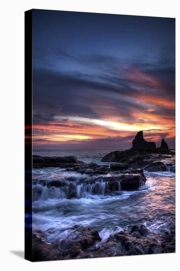 Cool Sunset over Rocks I-Nish Nalbandian-Stretched Canvas