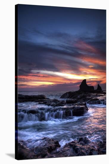 Cool Sunset over Rocks I-Nish Nalbandian-Stretched Canvas