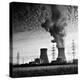 Cooling Towers of a Nuclear Power Plant Creating Dark Clouds Monochrome Film Grain-kikkerdirk-Premier Image Canvas