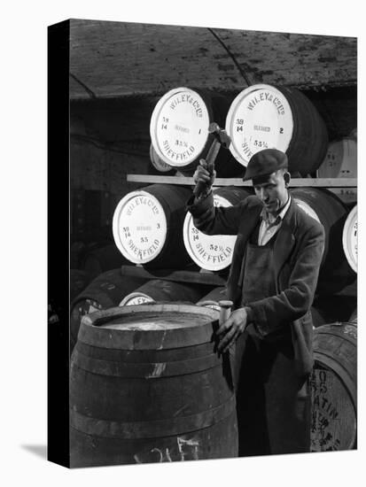 Coopering, Making Whiskey Barrels at Wiley and Co, Sheffield, South Yorkshire, 1961-Michael Walters-Premier Image Canvas