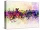 Copenhagen Skyline in Watercolor Background-paulrommer-Stretched Canvas