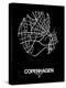 Copenhagen Street Map Black-NaxArt-Stretched Canvas