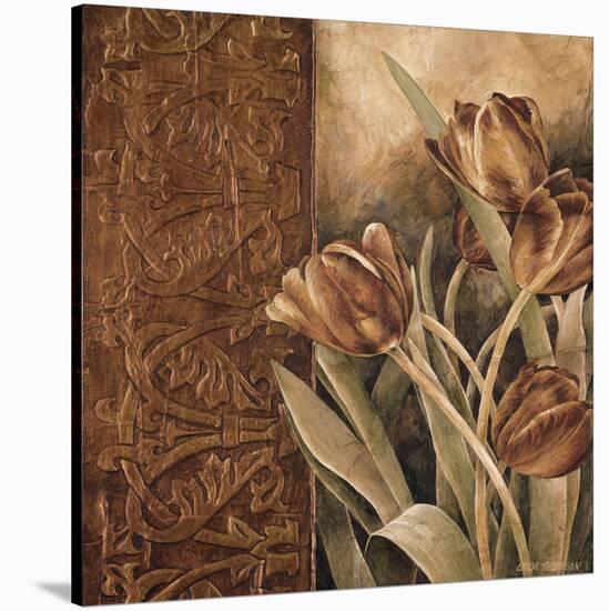 Copper Tulips I-Linda Thompson-Stretched Canvas