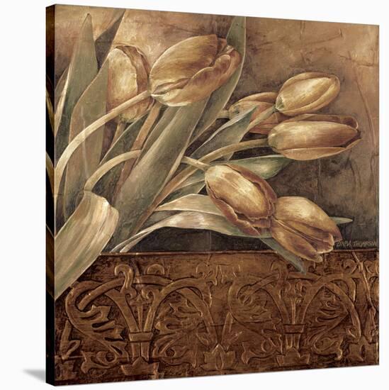 Copper Tulips II-Linda Thompson-Stretched Canvas